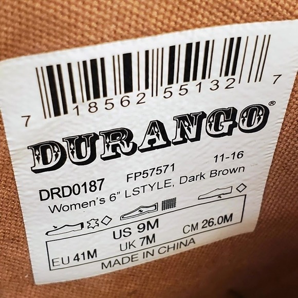 Durango Women's Lifestyle Dark Brown Leather Zip Up Athletic Style Boots Size 9M - Picture 11 of 13